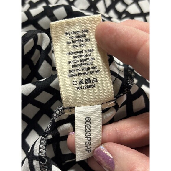 L'agence Dress Black White Check Window Pane Check Print 6 Lined - Picture 10 of 13